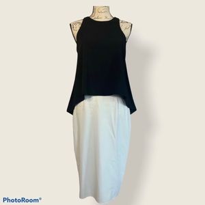 ASOS Ivory and Black Overlay Dress Size 6